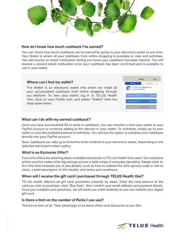 Telus Health - Perks FAQ - Page 2