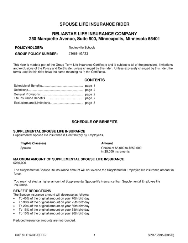 Noblesville Schools Group Term Life Insurance Plan - Page 17