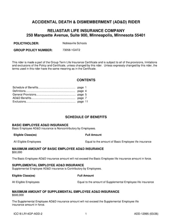 Noblesville Schools Group Term Life Insurance Plan - Page 58