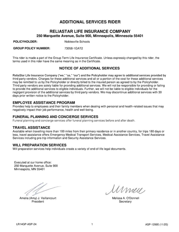 Noblesville Schools Group Term Life Insurance Plan - Page 71