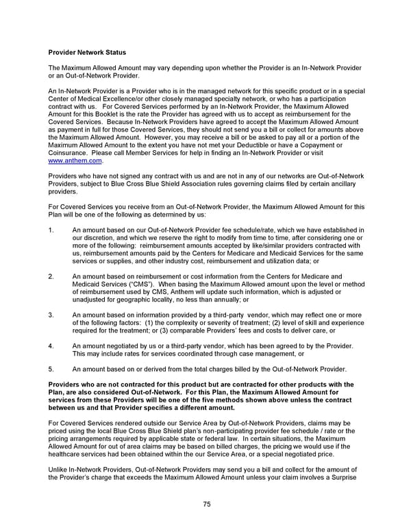 2026 Anthem Certificate Plan A - Page 76