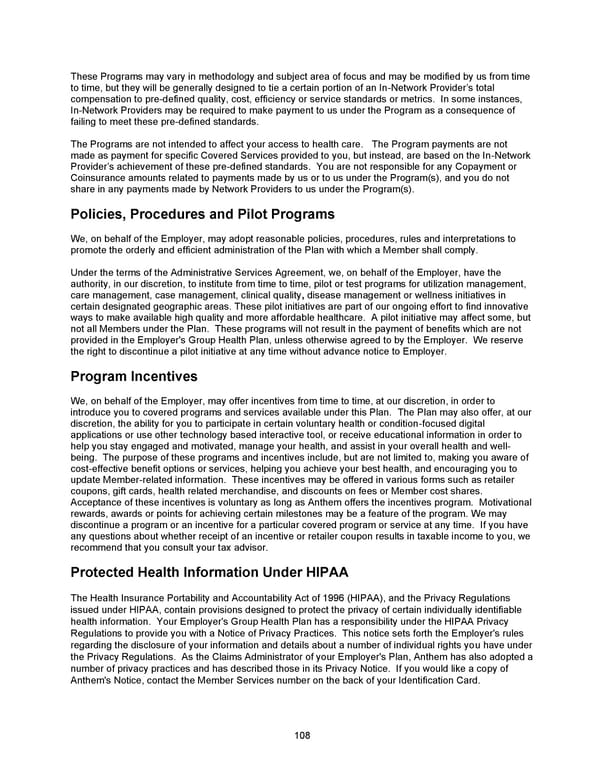 2026 Anthem Certificate Plan B - Page 109