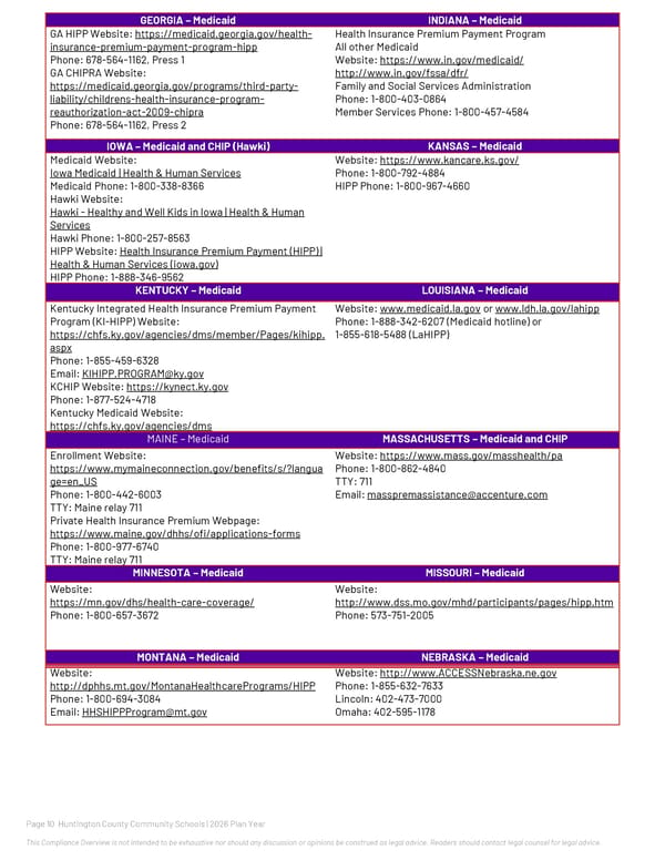 2026 Compliance Guide for Huntington County Community Schools - Page 10