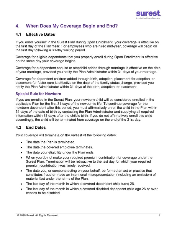 APTURA Group, Inc. - Surest Plan Summary - Page 9