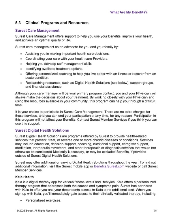 APTURA Group, Inc. - Surest Plan Summary - Page 38