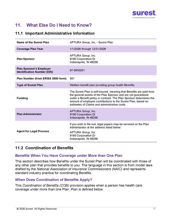 APTURA Group, Inc. - Surest Plan Summary - Page 79