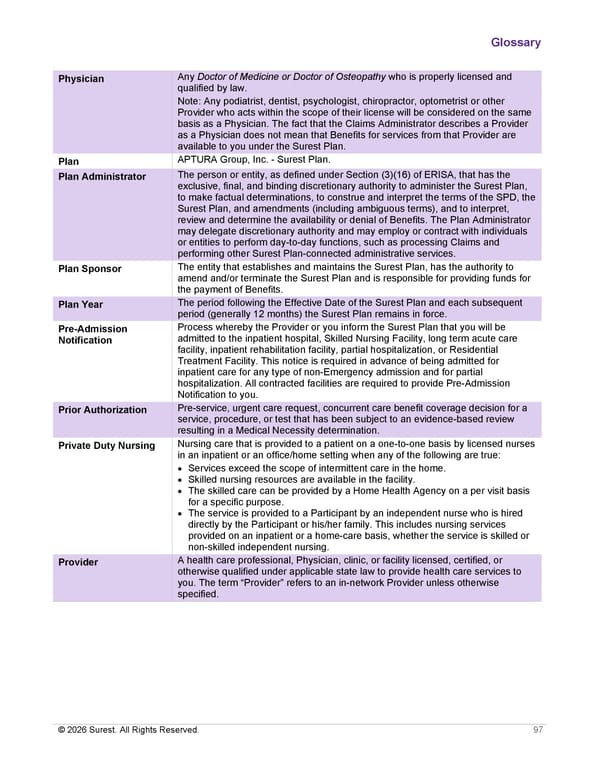 APTURA Group, Inc. - Surest Plan Summary - Page 99