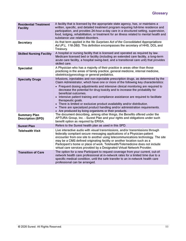 APTURA Group, Inc. - Surest Plan Summary - Page 101