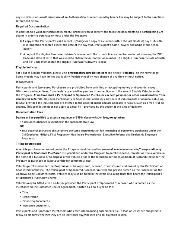 GM Auto Purchase & Lease Program - Page 2