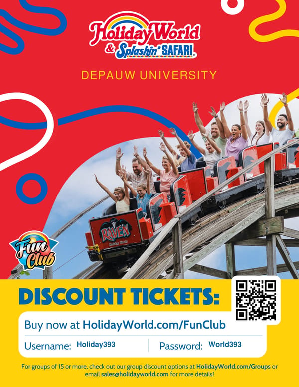 Holiday World & Splashin' Safari Discount Tickets for DePauw University - Page 1