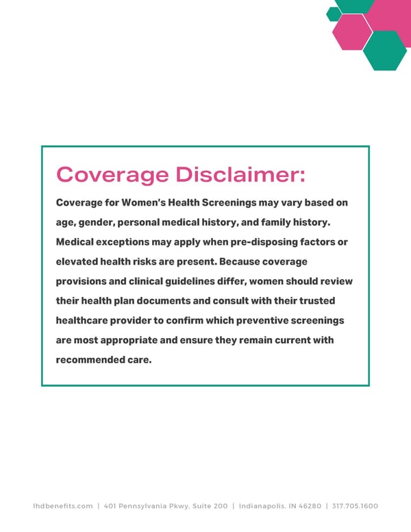 Women's Preventive Screening Recommendations - Page 2