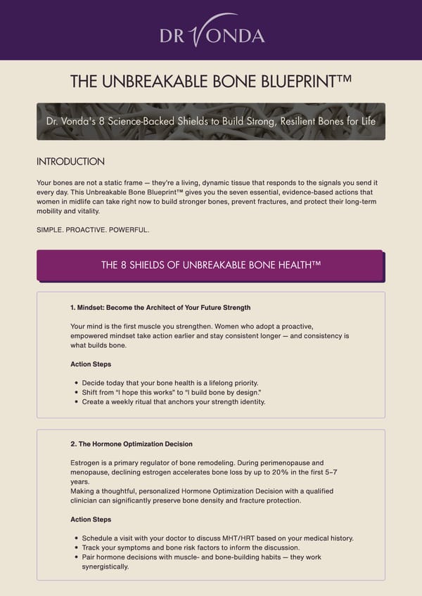 The Unbreakable Bone Blueprint: Dr. Vonda's Guide - Page 1