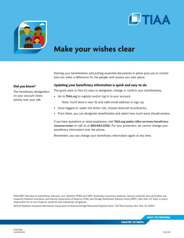 [TIAA] Update Beneficiary Information - Page 1
